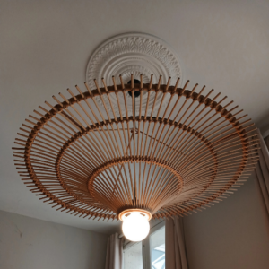Pose luminaire bois
