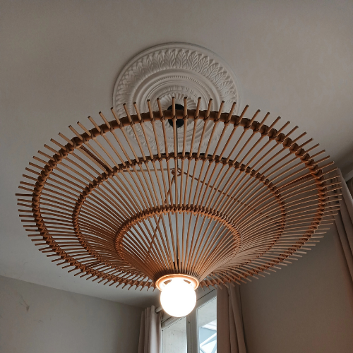 Pose luminaire bois